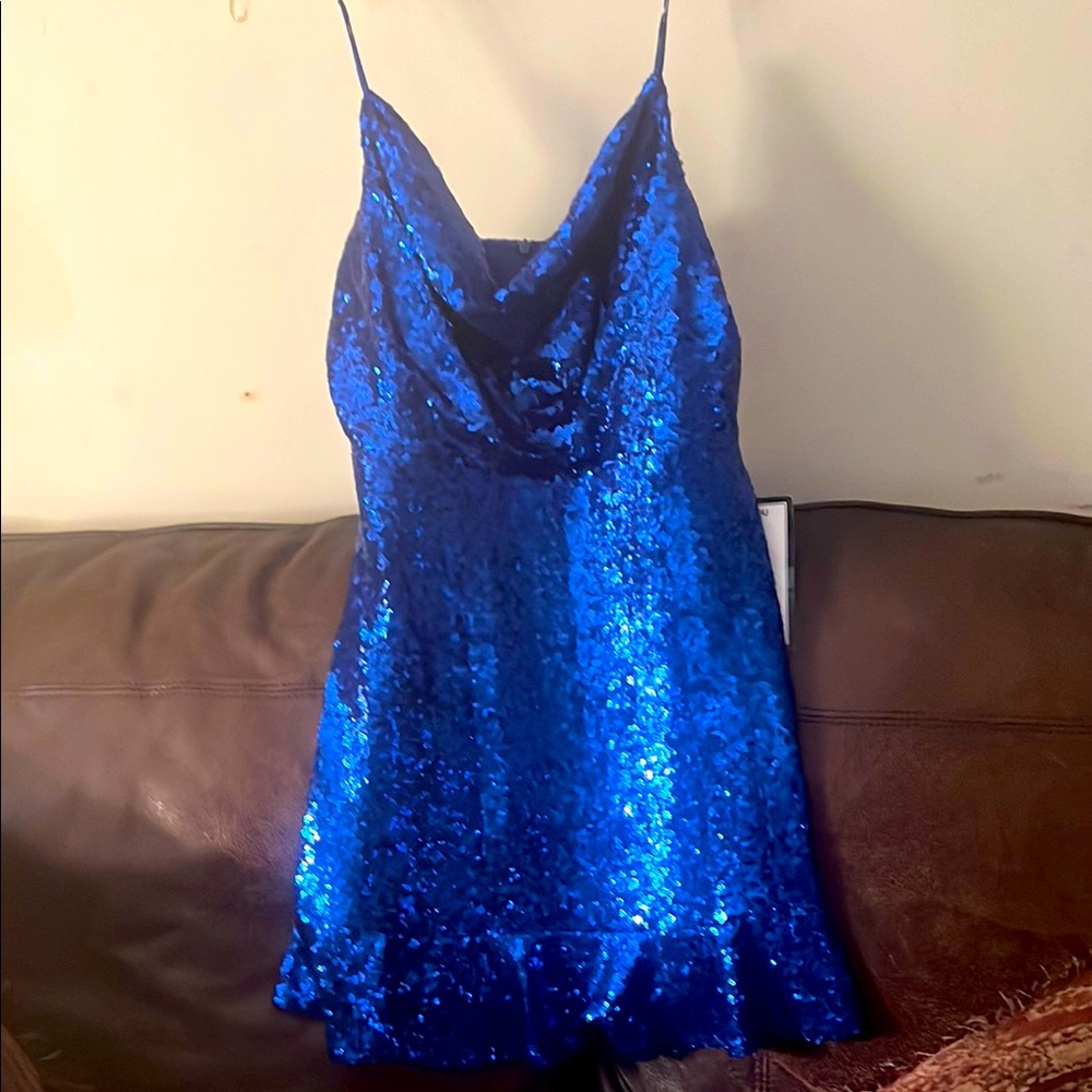 Blue sparkly junior special occasion dress